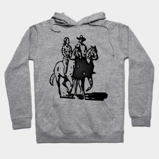 Western Era - Cowboy and Cowgirl on Horseback Hoodie